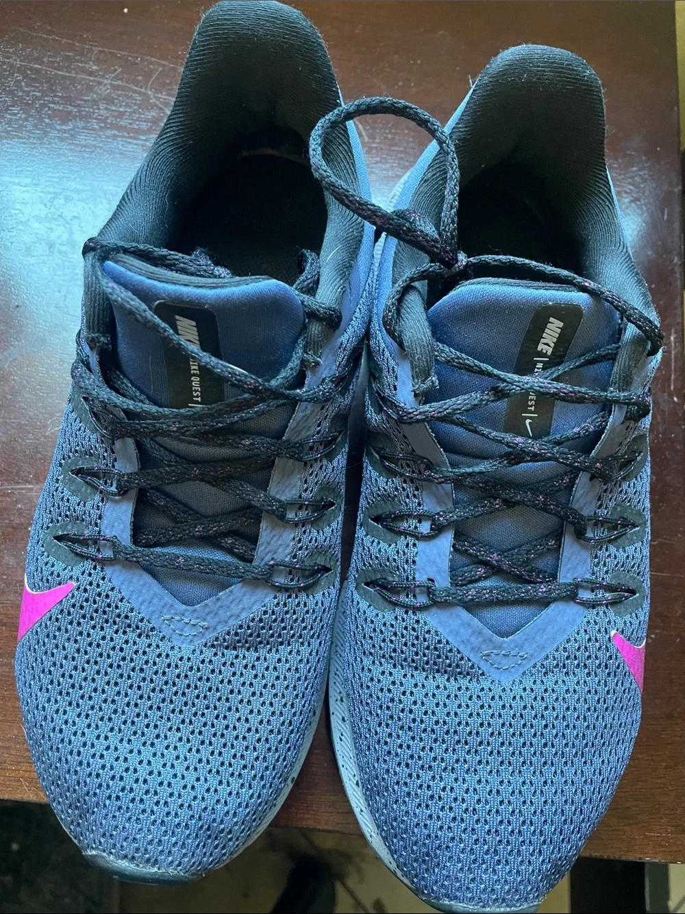 Nike Women’s Gray Athletic Shoes with Pink Swoosh